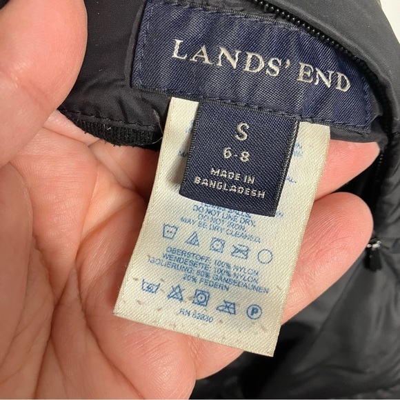 Lands End reversible goose down coat black size S (6/8) - Picture 3 of 9